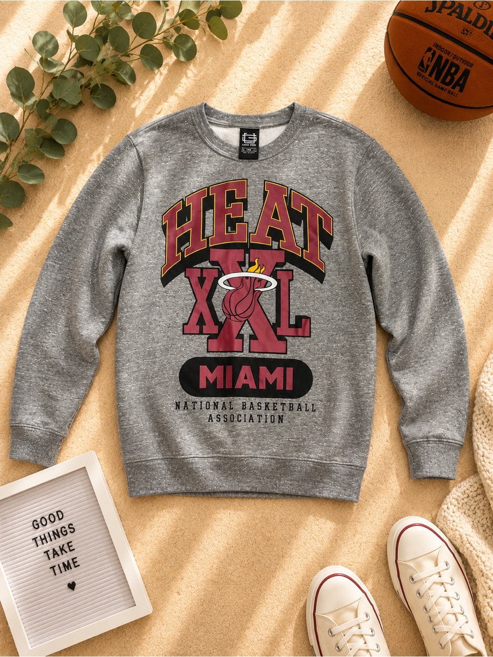 Miami Heat Gray Crewneck Sweatshirt